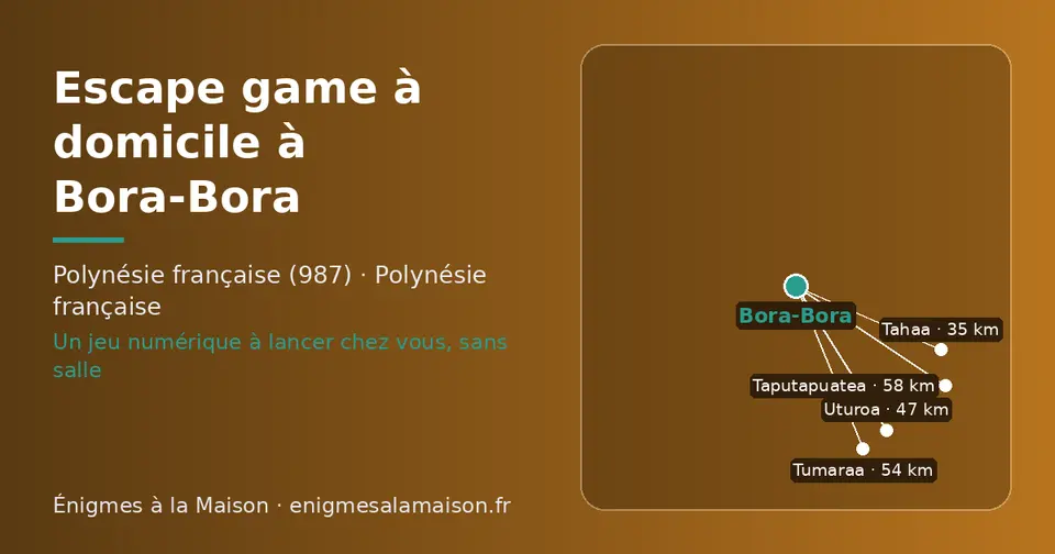 Carte schématique : Bora-Bora et les communes voisines présentées sur ce site (Tahaa, Uturoa, Tumaraa, Taputapuatea)