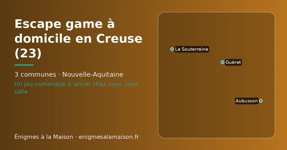 Carte schématique des 3 communes de la Creuse présentées sur ce site