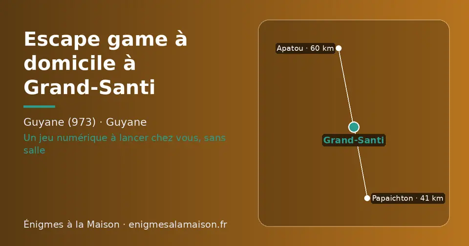 Carte schématique : Grand-Santi et les communes voisines présentées sur ce site (Papaichton, Apatou)