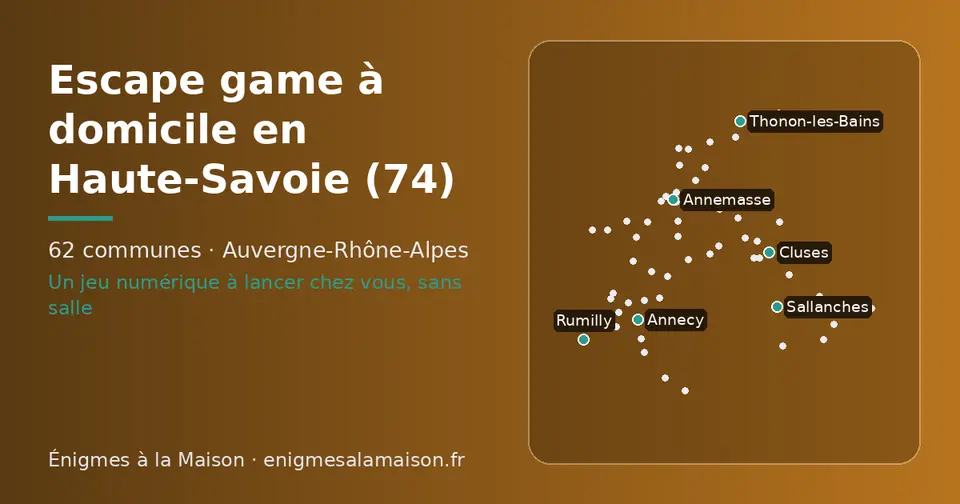 Carte schématique des 62 communes de la Haute-Savoie présentées sur ce site