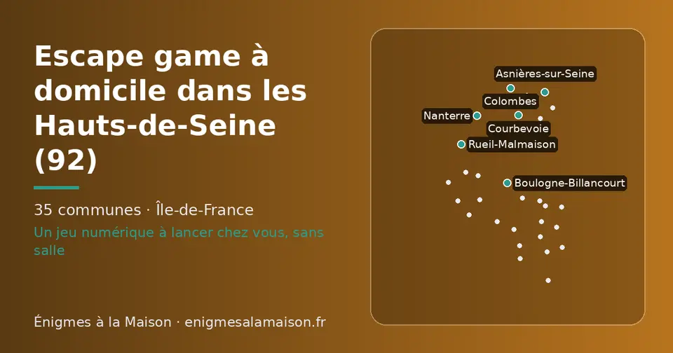 Carte schématique des 35 communes des Hauts-de-Seine présentées sur ce site