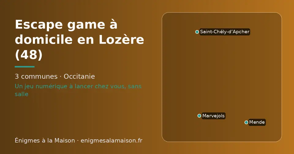 Carte schématique des 3 communes de la Lozère présentées sur ce site