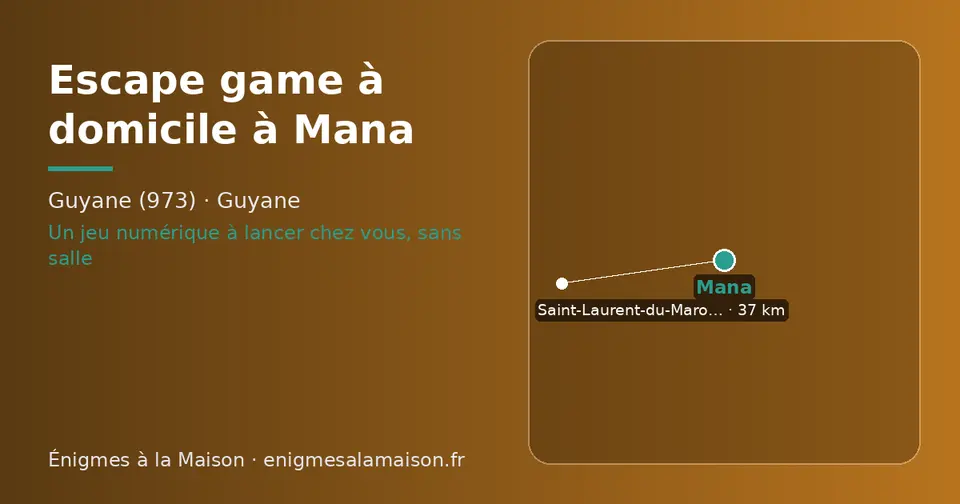 Carte schématique : Mana et les communes voisines présentées sur ce site (Saint-Laurent-du-Maroni)