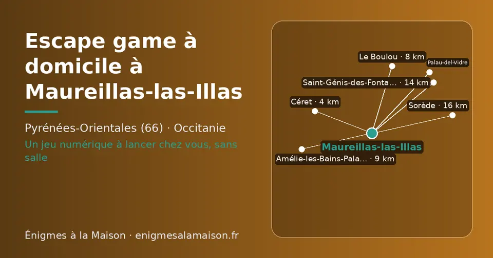 Carte schématique : Maureillas-las-Illas et les communes voisines présentées sur ce site (Céret, Le Boulou, Amélie-les-Bains-Palalda, Saint-Génis-des-Fontaines, Sorède, Palau-del-Vidre)
