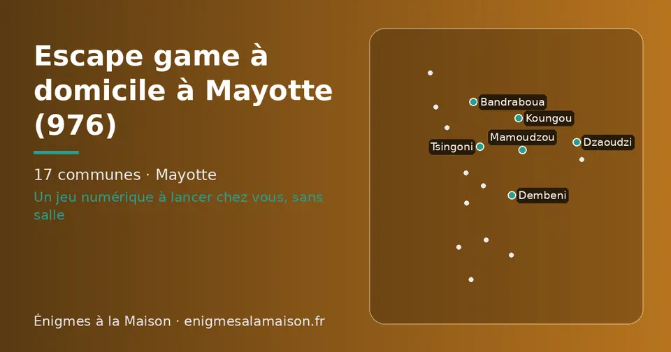 Carte schématique des 17 communes de Mayotte présentées sur ce site