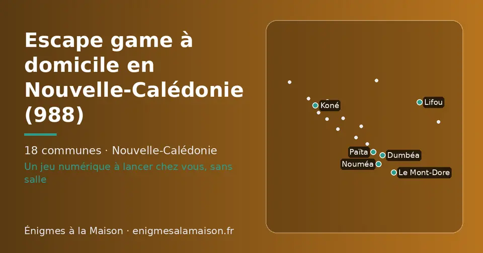 Carte schématique des 18 communes de la Nouvelle-Calédonie présentées sur ce site