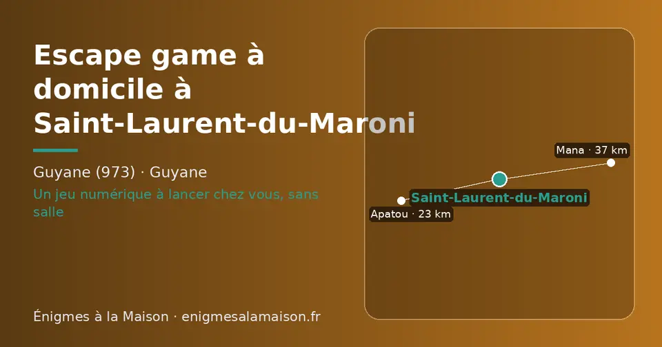 Carte schématique : Saint-Laurent-du-Maroni et les communes voisines présentées sur ce site (Apatou, Mana)