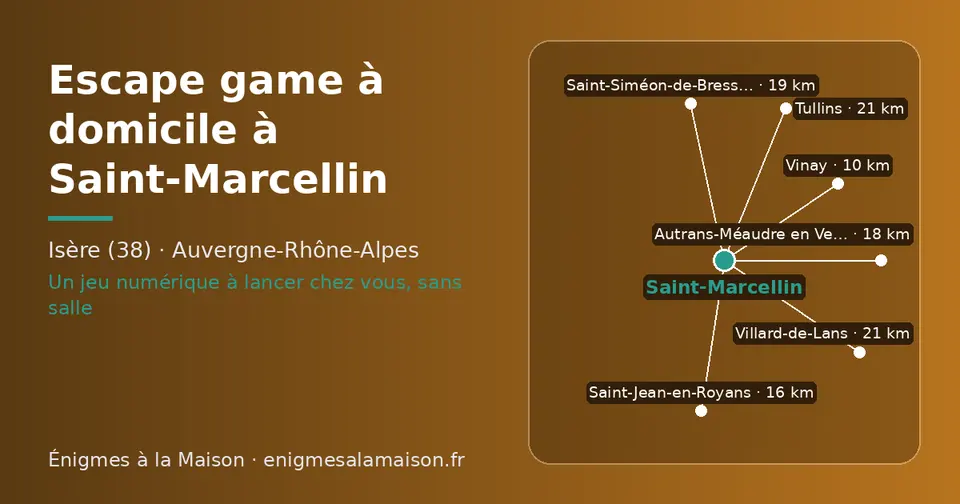 Carte schématique : Saint-Marcellin et les communes voisines présentées sur ce site (Vinay, Saint-Jean-en-Royans, Autrans-Méaudre en Vercors, Saint-Siméon-de-Bressieux, Tullins, Villard-de-Lans)