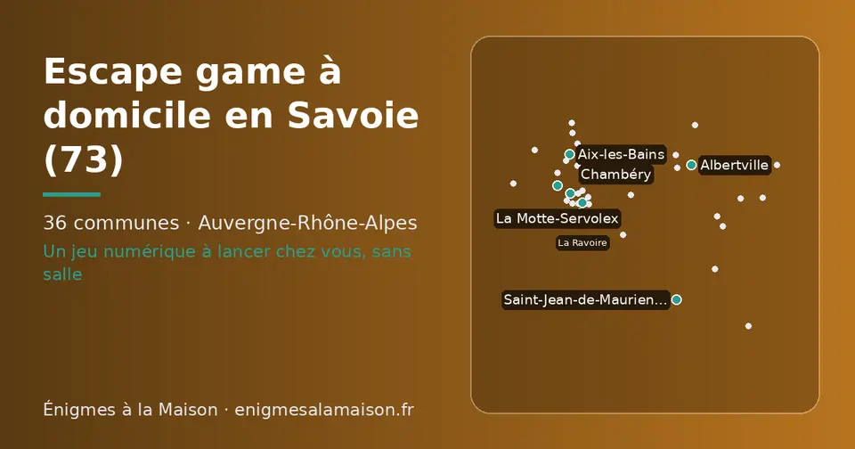 Carte schématique des 36 communes de la Savoie présentées sur ce site