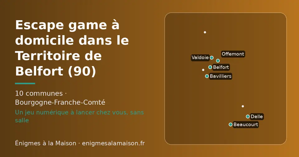 Carte schématique des 10 communes du Territoire de Belfort présentées sur ce site