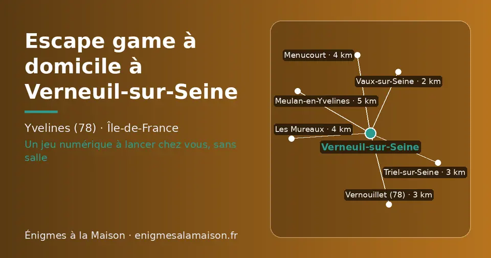 Carte schématique : Verneuil-sur-Seine et les communes voisines présentées sur ce site (Vaux-sur-Seine, Vernouillet (78), Triel-sur-Seine, Les Mureaux, Menucourt, Meulan-en-Yvelines)