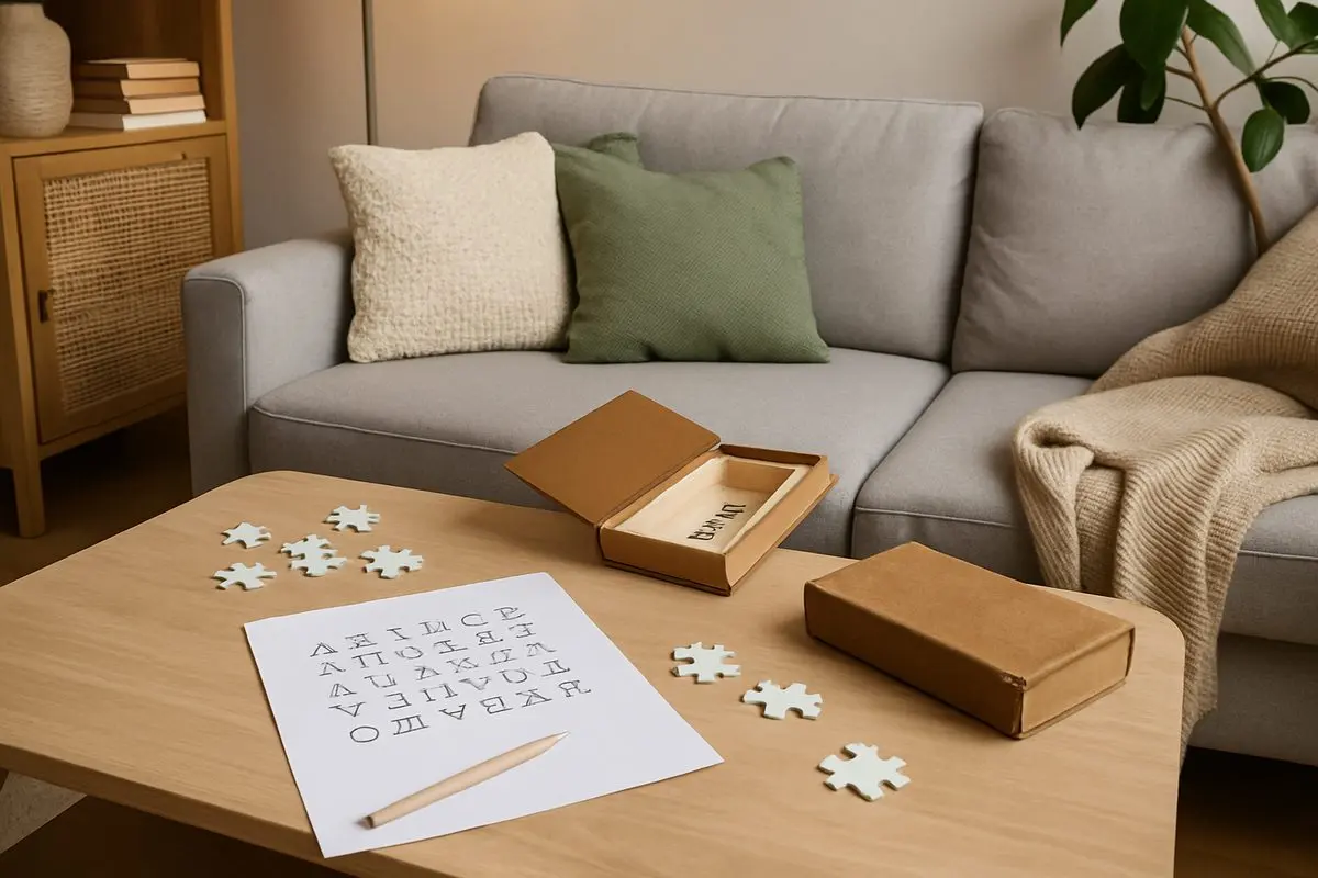 Cachettes et indices dans un salon : photo d'illustration
